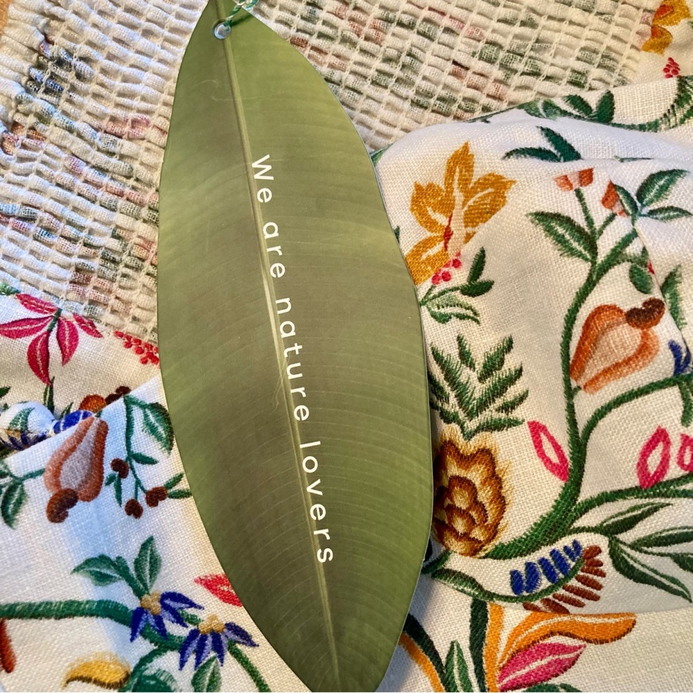 NEW FARM Rio Off-White Delicate Forest Euroflax™ Premium Linen Romper Size XL - Picture 16 of 16